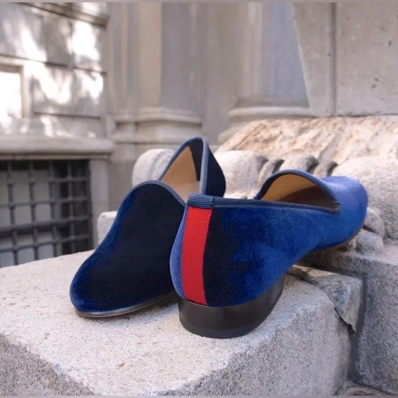 ?HOLIDAY 26’????DEL TORO SHOES MENS VELVET NAVY LOAFERS II? Velvet Slipper // Navy (US Men main image 4